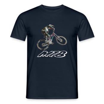 MTB downhill - Men's T-Shirt - navy - Front - AI Model Male 178 light (178cm)