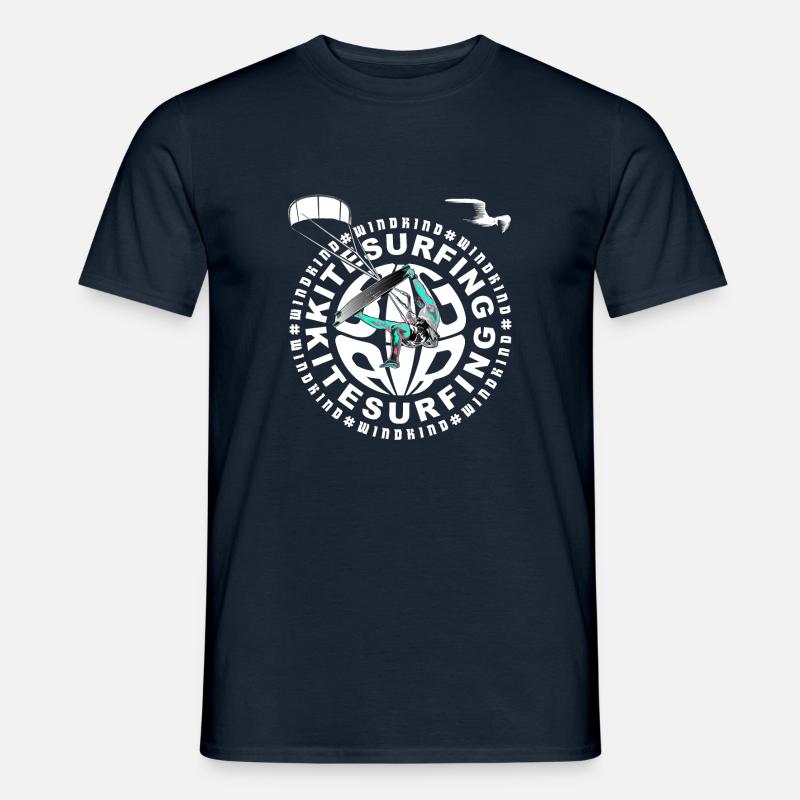 Kitesurfen Windkind - Männer T-Shirt - Navy