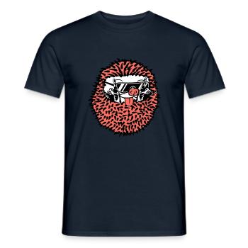 Roulé mignon hérisson montre des mains cool en métal lourd - T-shirt homme - marine - Devant - AI Model Male 178 light (178cm)