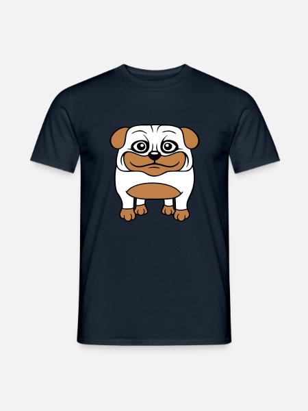 Hund Mops Lille Sød Pik Kærlighed Glad Komisk Sjov - Mænd T-shirt - marineblå