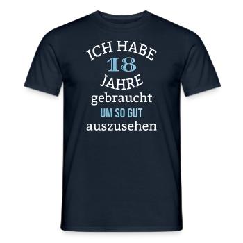 18 Jahre 18. Geburtstag Junge Mann Spruch lustig - Männer T-Shirt - Navy - Vorne - AI Model Male 178 light (178cm)