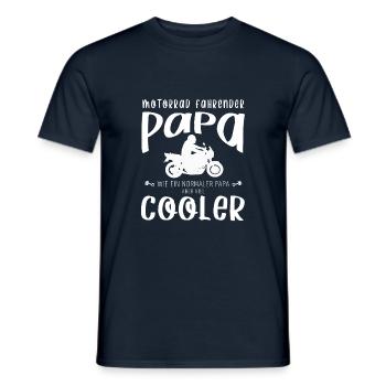 Motorrad Fahrender Cooler Papa Biker Geschenk - Männer T-Shirt - Navy - Vorne - AI Model Male 178 light (178cm)
