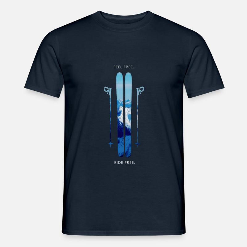 Freeski - White - Männer T-Shirt - Navy