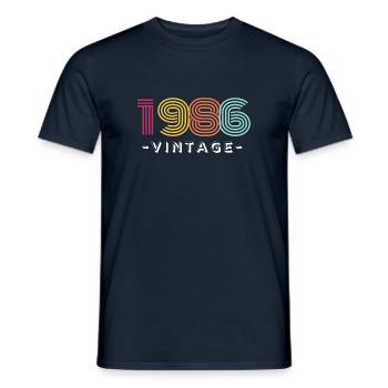 1986 VINTAGE - T-shirt homme - marine - Devant - AI Model Male 178 light (178cm)