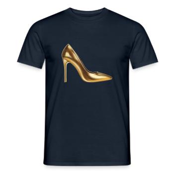Golden High Heels – Elegant Design for Fashion Fans - Men's T-Shirt - navy - Front - AI Model Male 178 light (178cm)