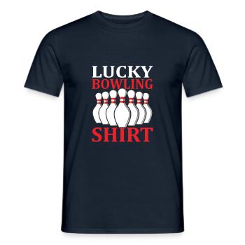 Glückliches Bowling - Männer T-Shirt - Navy - Vorne - AI Model Male 178 light (178cm)