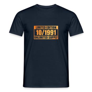 33e anniversaire Édition limitée - ꝏ Approvisionnement 10/1991 - T-shirt homme - marine - Devant - AI Model Male 178 light (178cm)