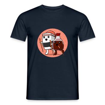 Japanese Food Lover HAppy Sushi & Soy - Männer T-Shirt - Navy - Vorne - AI Model Male 178 light (178cm)
