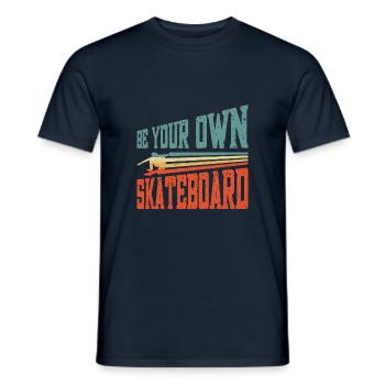 Conception de planche à roulettes pour planchiste - T-shirt homme - marine - Devant - AI Model Male 178 light (178cm)