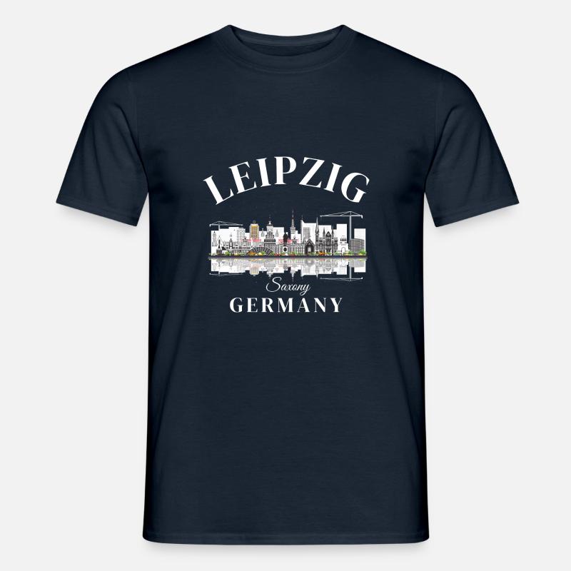 Leipzig Saxony witzerland Germany Deutschland - Männer T-Shirt - Navy