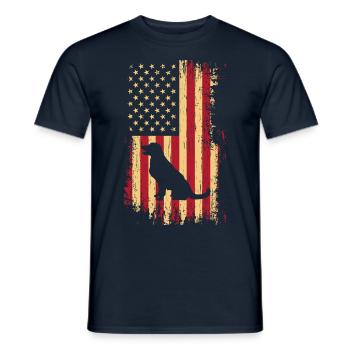 Labrador USA flag - Men's T-Shirt - navy - Front - AI Model Male 178 light (178cm)