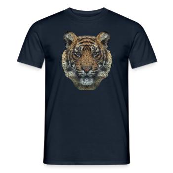 Polygon Tiger Transparent - Männer T-Shirt - Navy - Vorne - AI Model Male 178 light (178cm)