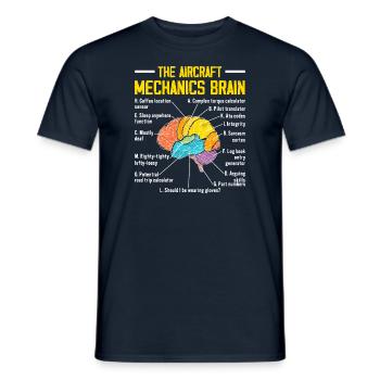 The Aircraft Mechanics Brain Airplane Maintenance - Men's T-Shirt - navy - Front - AI Model Male 178 light (178cm)