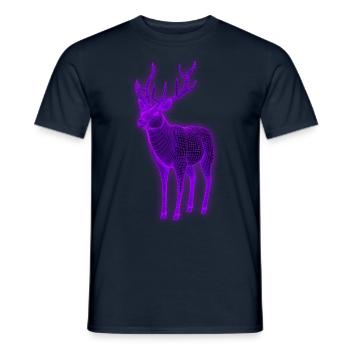 Jäger 3d Effekt Hirsch ultraviolett - Männer T-Shirt - Navy - Vorne - AI Model Male 178 light (178cm)