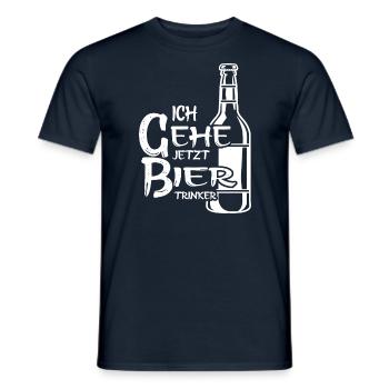 Bier trinken Saufen Party Urlaub Feiern Alkohol - Männer T-Shirt - Navy - Vorne - AI Model Male 178 light (178cm)
