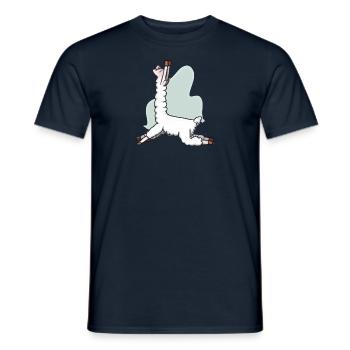 Lama Alpaka lustig witzig Yoga Pose Pilates - Männer T-Shirt - Navy - Vorne - AI Model Male 178 light (178cm)