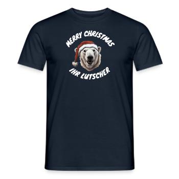 Frohe Weihnachten witziger Spruch zum Fest Eisbär - Männer T-Shirt - Navy - Vorne - AI Model Male 178 light (178cm)
