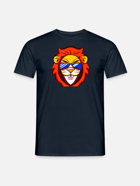 cheeky little lion with cool sunglasses child - Men's T-Shirt - navy