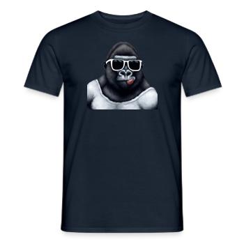 Grand gorille drôle avec des lunettes de soleil cool - T-shirt homme - marine - Devant - AI Model Male 178 light (178cm)