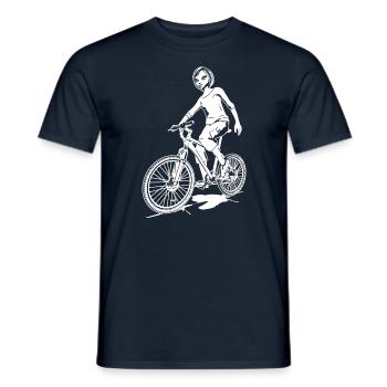 "Ride Free" - The perfect shirt for mountain bikers - Men's T-Shirt - navy - Front - AI Model Male 178 light (178cm)