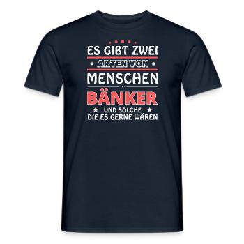 Cadeau Banquier - Deux Types de... Concevoir - T-shirt homme - marine - Devant - AI Model Male 178 light (178cm)
