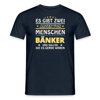 Cadeau Banquier - Deux Types de... Concevoir - T-shirt homme - marine - Devant - AI Model Male 178 light (178cm)