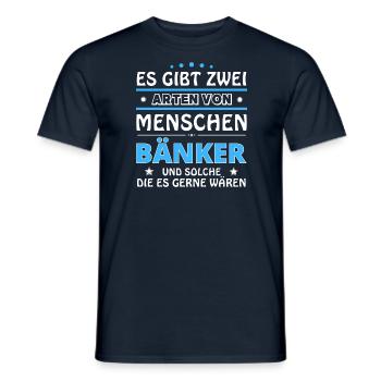 Cadeau Banquier - Deux Types de... Concevoir - T-shirt homme - marine - Devant - AI Model Male 178 light (178cm)