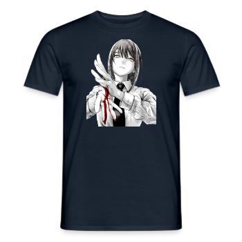 Anime Design I Anime Girl I Schwarz Weiß I Unisex - Männer T-Shirt - Navy - Vorne - AI Model Male 178 light (178cm)
