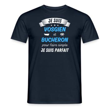 Je suis vosgien et bucheron je suis parfait - T-shirt homme - marine - Devant - AI Model Male 178 light (178cm)