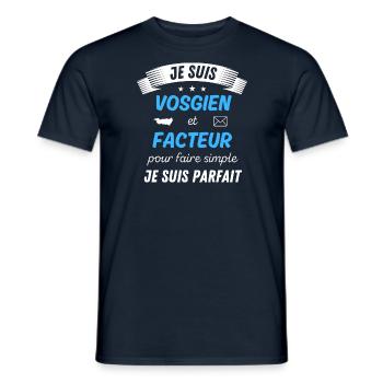 Je suis vosgien et facteur je suis parfait - T-shirt homme - marine - Devant - AI Model Male 178 light (178cm)