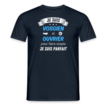 Je suis vosgien et ouvrier je suis parfait - T-shirt homme - marine - Devant - AI Model Male 178 light (178cm)
