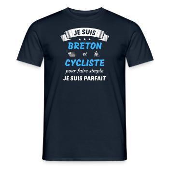 Je suis breton et cycliste je suis parfait - T-shirt homme - marine - Devant - AI Model Male 178 light (178cm)