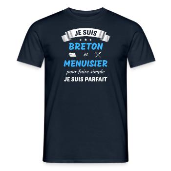 Je suis breton et menuisier je suis parfait - T-shirt homme - marine - Devant - AI Model Male 178 light (178cm)