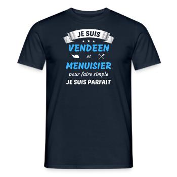 Je suis vendéen et menuisier je suis parfait - T-shirt homme - marine - Devant - AI Model Male 178 light (178cm)