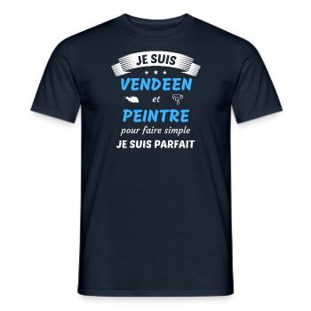 Je suis vendéen et peintre je suis parfait - T-shirt homme - marine - Devant - AI Model Male 178 light (178cm)