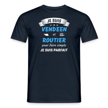 Je suis vendéen et routier je suis parfait - T-shirt homme - marine - Devant - AI Model Male 178 light (178cm)