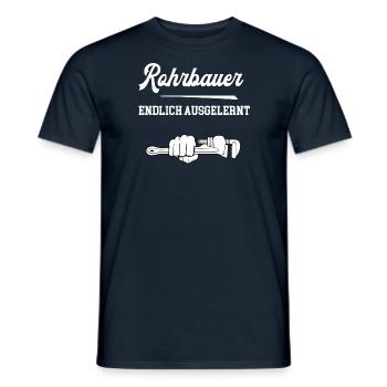 Rohrbauer Endlich Ausgelernt Lehrling Azubi Lehre - Männer T-Shirt - Navy - Vorne - AI Model Male 178 light (178cm)