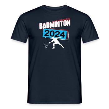 Badminton 2024 Badmintoner Badmintonspieler Spiel - Männer T-Shirt - Navy - Vorne - AI Model Male 178 light (178cm)