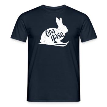 Hasenopa Opa Hase Skifahren Ski Fahrer Skilaufen - Männer T-Shirt - Navy - Vorne - AI Model Male 178 light (178cm)
