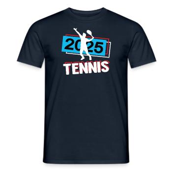 Tennis 2025 Tennisturnier Tennisspieler Spiel - Männer T-Shirt - Navy - Vorne - AI Model Male 178 light (178cm)