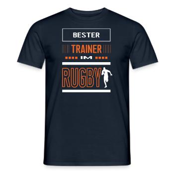Bester Rugby Trainer Rugbytrainer Training - Männer T-Shirt - Navy - Vorne - AI Model Male 178 light (178cm)