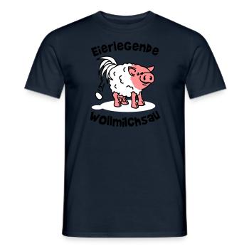 egg-laying wool milk sow - workaholic - work - Men's T-Shirt - navy - Front - AI Model Male 178 light (178cm)