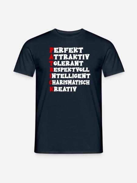 Patrick Vorname Name Namen Geschenk Geschenkidee - Männer T-Shirt - Navy
