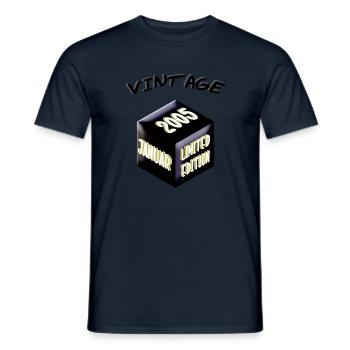 Millésime 2005 JAN Limited Edition, cadeau pour les 18 ans - T-shirt homme - marine - Devant - AI Model Male 178 light (178cm)