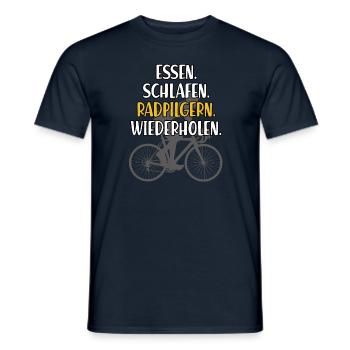 Radpilgern Fahrrad Wandern Pilgern Rad Pilger - Männer T-Shirt - Navy - Vorne - AI Model Male 178 light (178cm)