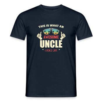AWESOME UNCLE Saying Shirt Gift Idea - Men's T-Shirt - navy - Front - AI Model Male 178 light (178cm)