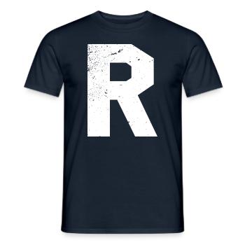 R --- Ronny, Ralf, Ronald, Rainer, Rolf - - Men's T-Shirt - navy - Front - AI Model Male 178 light (178cm)