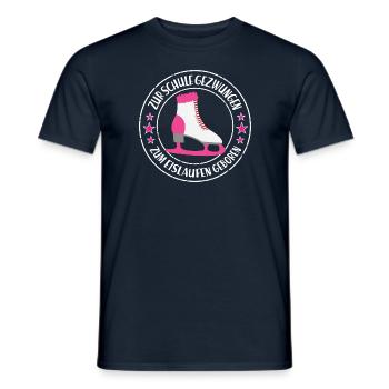 Zur Schule gezwungen zum Eislaufen geboren Eislauf - Männer T-Shirt - Navy - Vorne - AI Model Male 178 light (178cm)