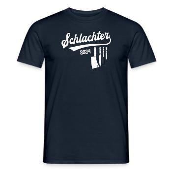 Schlachter 2024 Ausbildung Prüfung Fleischer Azubi - Männer T-Shirt - Navy - Vorne - AI Model Male 178 light (178cm)