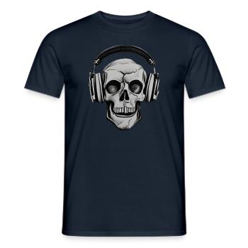 Totenkopf mit Kopfhörer - Männer T-Shirt - Navy - Vorne - AI Model Male 178 light (178cm)